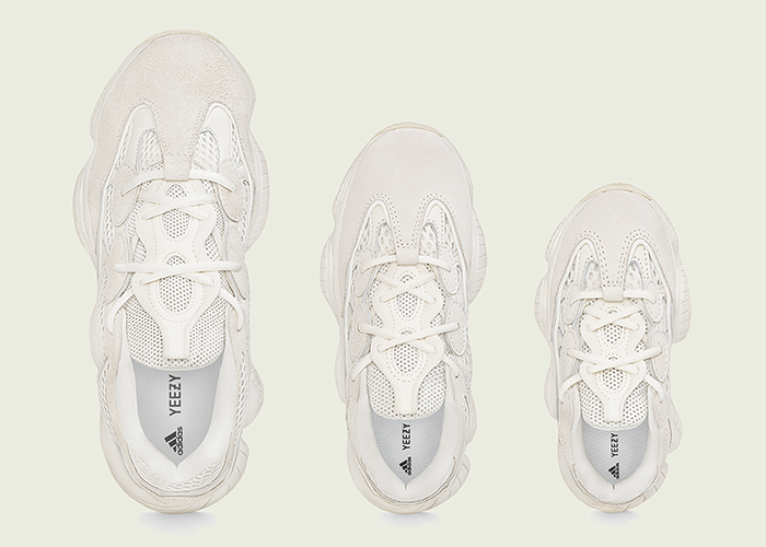 The adidas Yeezy 500 “Bone White” Is Arriving In Full Family Sizes On August 24th
